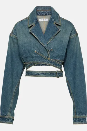 Alaïa AlaÃ¯a Cropped denim wrap jacket