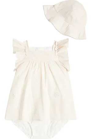 Chloé ChloÃ© Kids Baby cotton dress and hat set