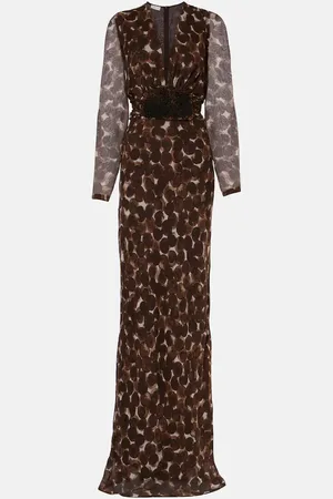 DRIES VAN NOTEN Printed silk gown