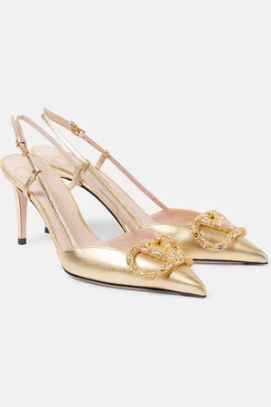 VALENTINO GARAVANI VLogo Signature metallic leather pumps