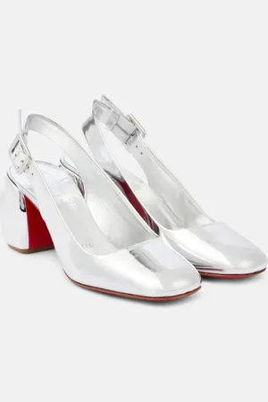Christian Louboutin Minny 70 metallic leather slingback pumps