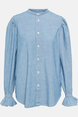 Ralph Lauren Frill-trimmed cotton blouse