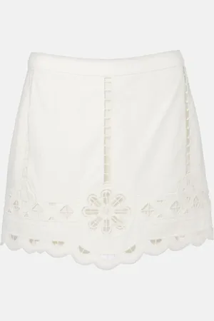 Isabel Marant Palmira embroidered cotton miniskirt