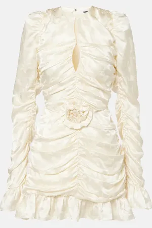ROTATE Bridal ruched silk satin minidress