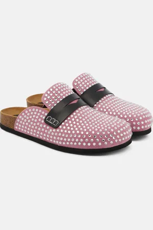 J.W.Anderson Crystal-embellished suede slippers