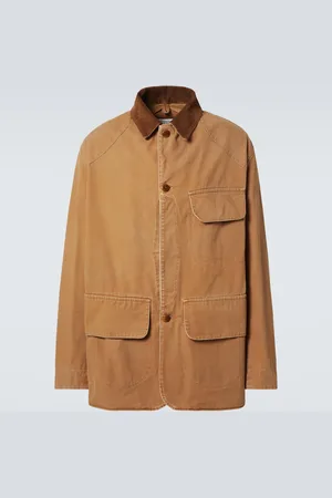 Maison Margiela Corduroy-trimmed cotton jacket