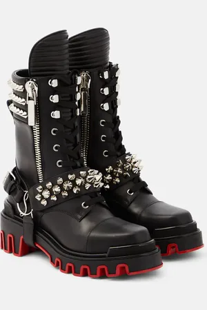 Christian Louboutin Janetta embellished biker boots