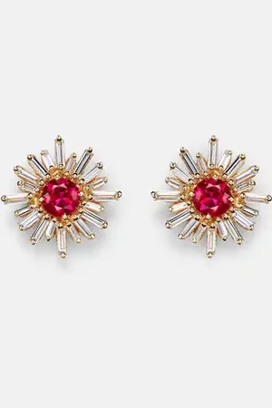 Suzanne Kalan One of a Kind 18kt earrings with rubies and diamonds