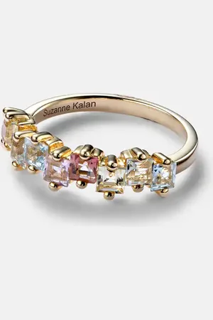 Suzanne Kalan Pastel Rainbow 14kt gold ring with sapphires