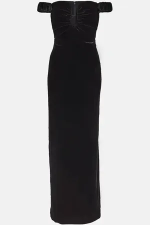 Roland Mouret Off-shoulder velvet gown