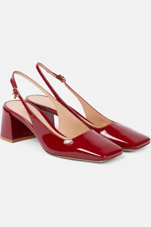 Gianvito Rossi Freeda patent leather slingback pumps