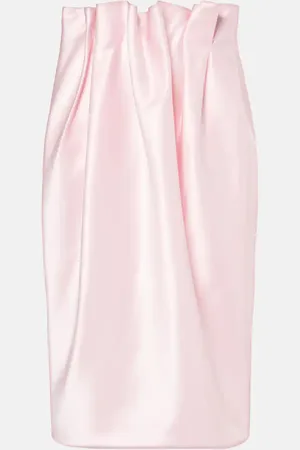 Simone Rocha Draped satin midi skirt