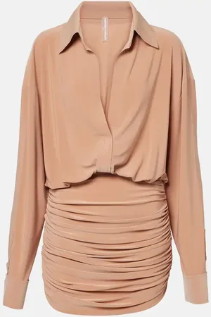 Norma Kamali Shirred shirt dress