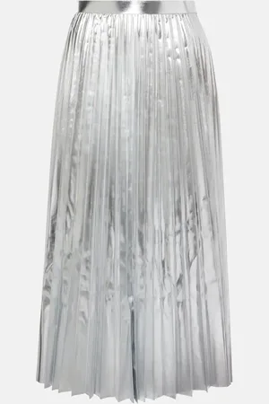 JUNYA WATANABE Pleated metallic-effect midi skirt