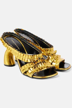 DRIES VAN NOTEN 95 Metallic leather sandals