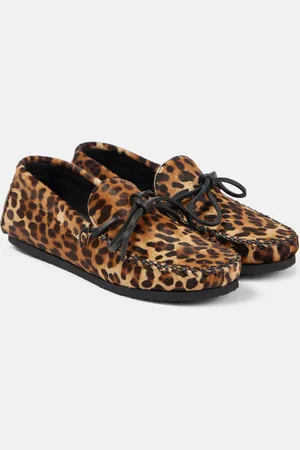 Isabel Marant Fitza leopard-print pony hair loafers