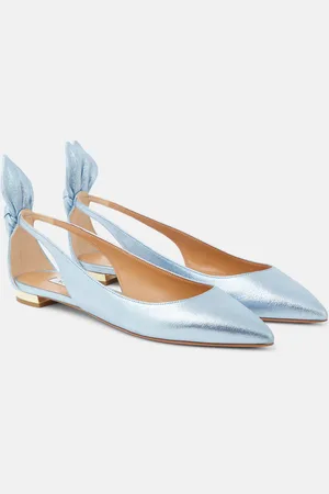 Aquazzura Bow-detail leather ballet flats
