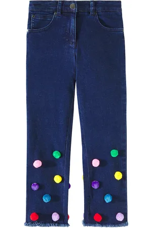 Stella McCartney Pompom-trimmed straight jeans