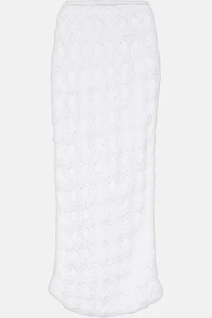 ANNA KOSTUROVA Rosette crochet cotton midi skirt