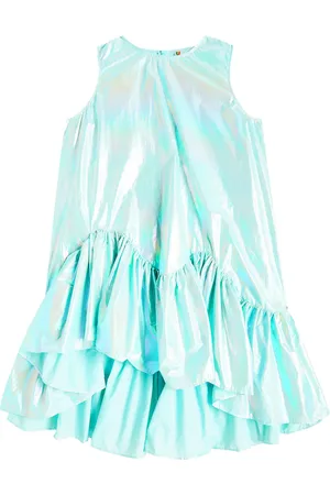CAROLINE BOSMANS Ruffled metallic dress