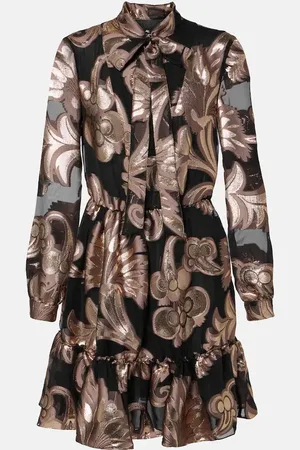 Etro Printed tie-neck minidress