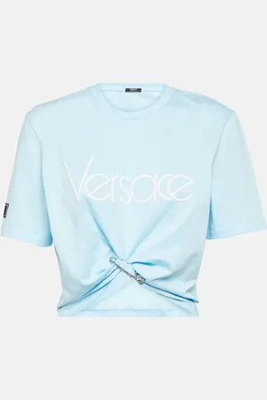 VERSACE 1978 Re-Edition logo cotton crop top