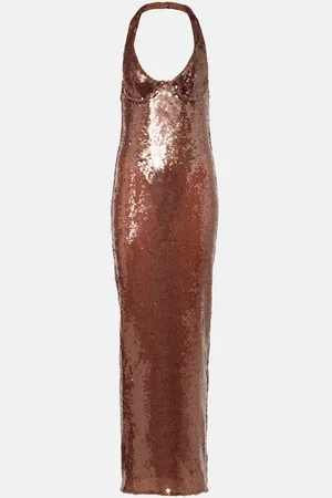 Ilkyaz Ozel Coralie sequined halterneck gown