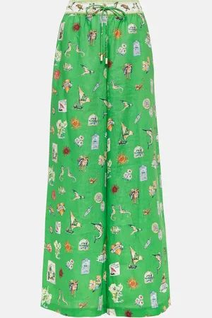 ALÉMAIS AlÃ©mais Printed linen wide-leg pants