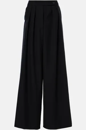 DRIES VAN NOTEN Pleated wool wide-leg pants
