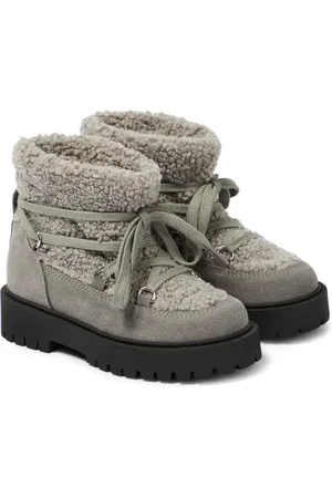 Il gufo Faux shearling and suede ankle boots