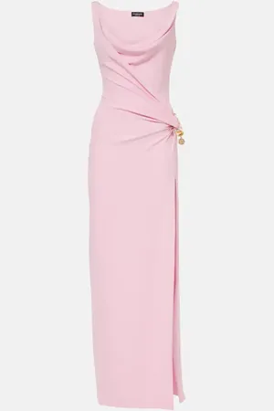 VERSACE Draped silk cady gown