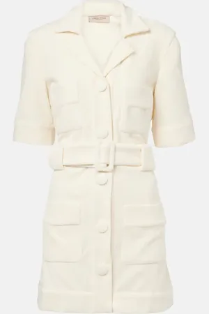 Adriana Degreas Belted cotton-blend terry minidress