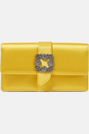 Manolo Blahnik Capri embellished satin clutch