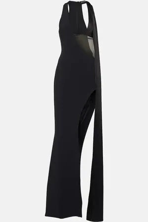 DAVID KOMA Cutout satin gown