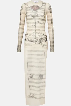 Jean Paul Gaultier Trompe lâoeil mesh maxi dress