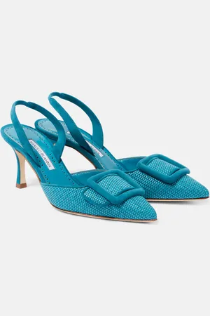 Manolo Blahnik Maysli 70 raffia slingback pumps