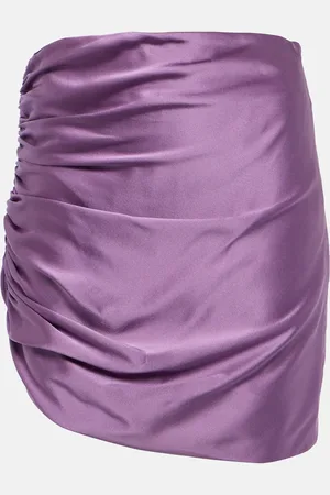 The Sei Asymmetric gathered silk miniskirt