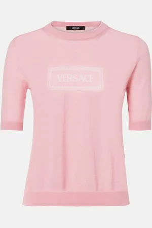 VERSACE Logo jacquard knitted top