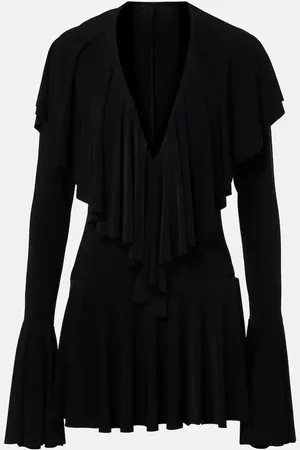 Norma Kamali Ruffled jersey bodysuit dress