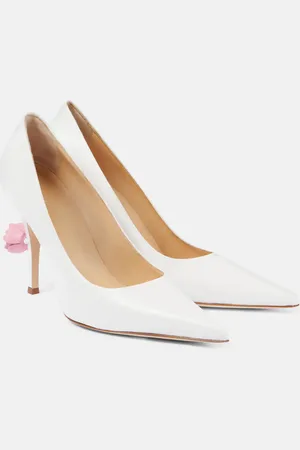 MAGDA BUTRYM Floral-appliquÃ© leather pumps