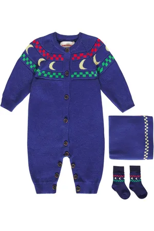 Bobo Choses Baby Beneath The Moon onesie, socks, and blanket set