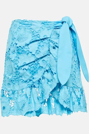 Self-Portrait Cotton lace miniskirt