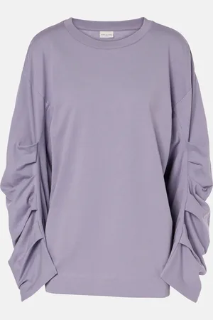 DRIES VAN NOTEN Ruched cotton jersey sweatshirt