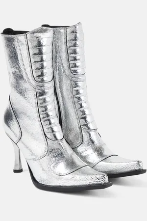 Vetements Metallic leather ankle boots
