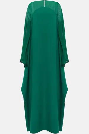 Safiyaa Silk-trimmed kaftan