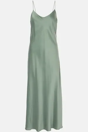 ASCENO Lyon silk charmeuse slip dress