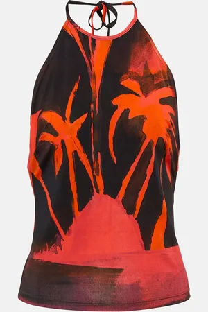 Louisa Ballou Printed halterneck top