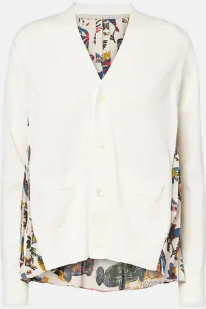SACAI Printed cotton cardigan