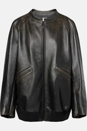 The Row Kengia leather bomber jacket