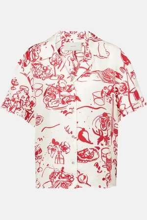 ASCENO Pragua printed silk twill shirt